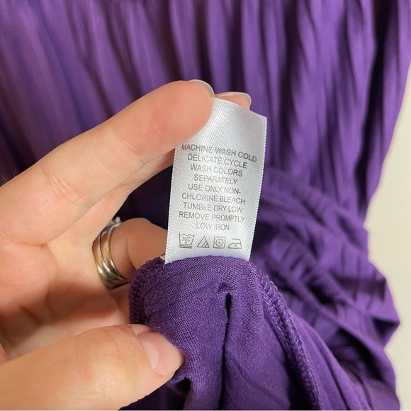 Dreams Co Maxi Dress Size 18/20 Purple Scoop Neck Bell Sleeve Empire Waist - Picture 6 of 8